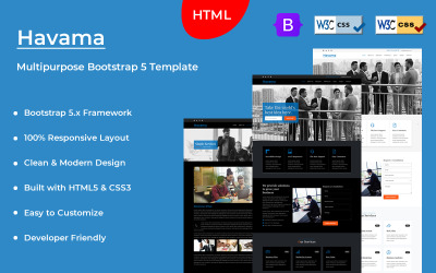 Шаблон Havama — многоцелевой HTML-шаблон  5 для бизнеса