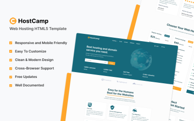 Шаблон HostCamp - Шаблон веб-хостинга 