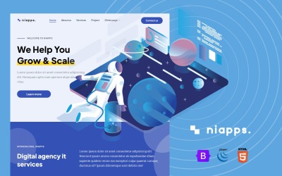 Шаблон Niapps — многоцелевой шаблон  для агентств, предоставляющих ИТ-услуги