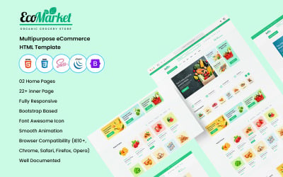 Шаблон Ecomarket - HTML-шаблон электронной коммерции магазина органических продуктов и продуктов питания