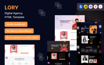 Шаблон Lory - HTML-шаблон цифрового агентства