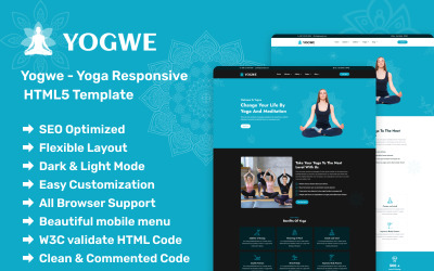 Шаблон Yogwe - адаптивный HTML-шаблон йоги