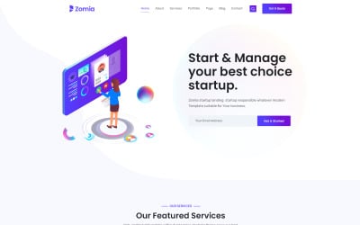 Шаблон -шаблон стартап-агентства Zomia