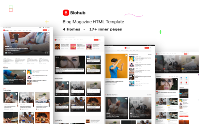 Шаблон Blohub — адаптивный HTML-шаблон журнала новостей блога
