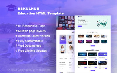 Шаблон Eskulhub - Образовательный  шаблон веб-