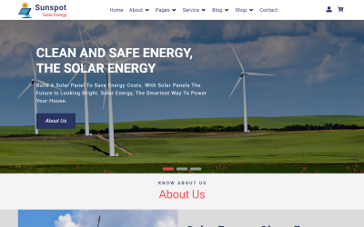 Шаблон Sunspot - Шаблон  Solar Energy React