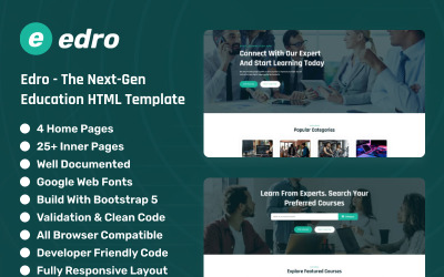 Шаблон Edro — образовательный HTML-шаблон нового поколения