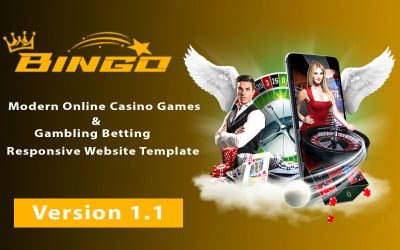 Шаблон Бинго - современные онлайн-игры казино, адаптивный шаблон  для ставок на азартные игры