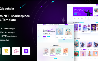 Шаблон Gigachain — HTML-шаблон торговой площадки NFT