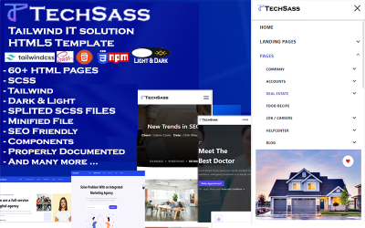 Шаблон Techsass - ИТ-решение Tailwind и -шаблон цифрового агентства