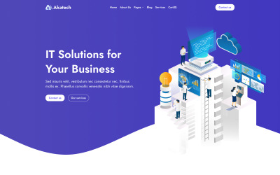 Шаблон Веб-сайт Akatech — ИТ-решения и бизнес-услуги + NextJS + TailwindCSS