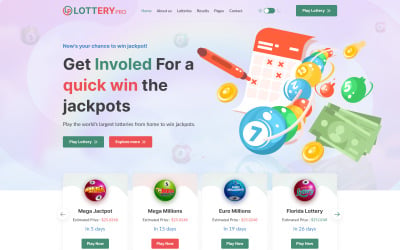Шаблон Lotterypro - HTML-шаблон онлайн-лото и платформы для лотерей