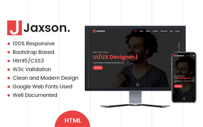Шаблон Jaxson - Отзывчивый HTML-шаблон портфолио  4 на одну страницу