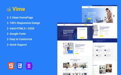 Шаблон Vime - HTML-шаблон клининговых услуг