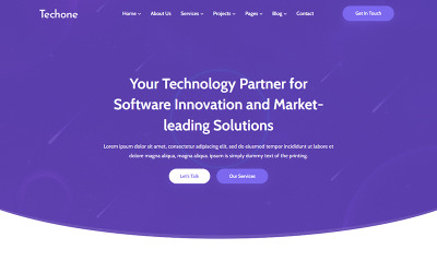 Шаблон Techone - Программное обеспечение и услуги ИТ-решений Шаблон 