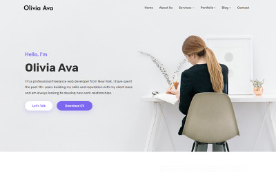 Шаблон Olivia - Шаблон сайта личного портфолио
