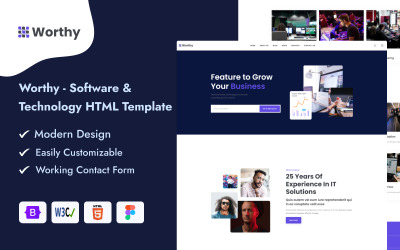 Шаблон Worthy - Программное обеспечение и технологии HTML-