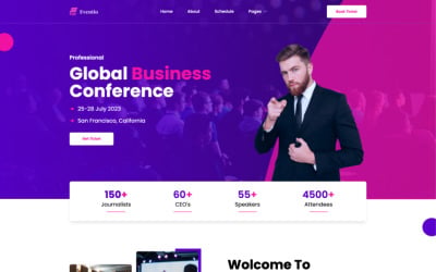 Шаблон Eventio - Шаблон React Event Conference & Meetup