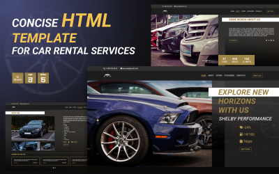 Шаблон Roadside Rentals - Прокат автомобилей Простой HTML-шаблон сайта темного цвета