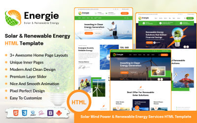 Шаблон Energie - -шаблон солнечной и возобновляемой энергии