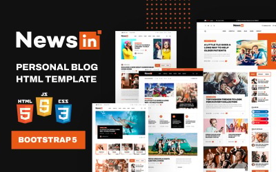Шаблон NewsIN - персональный блог, газета, HTML-шаблон журнала
