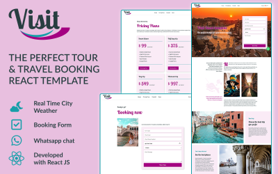Шаблон Посетите: идеальный шаблон  Tour & Travel Booking React