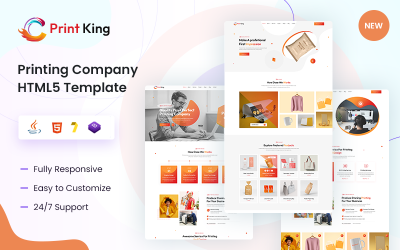 Шаблон Print-King Printing Company & Design Services Шаблон 