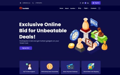 Шаблон Techbid - Шаблон Next.js для ставок и аукционов