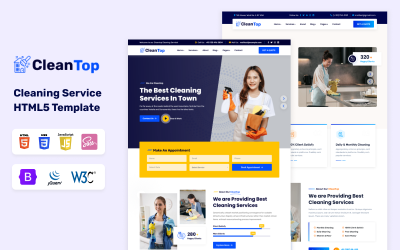 Шаблон CleanTop - HTML-шаблон службы уборки