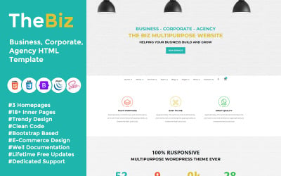 Шаблон The Biz - Бизнес, Корпоративный, Агентский HTML-