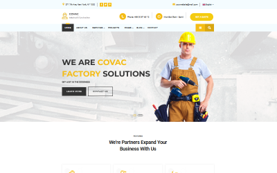 Шаблон Covac - Промышленное строительство Бизнес Html5