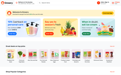 Шаблон Grosery - HTML-шаблон продуктового супермаркета онлайн