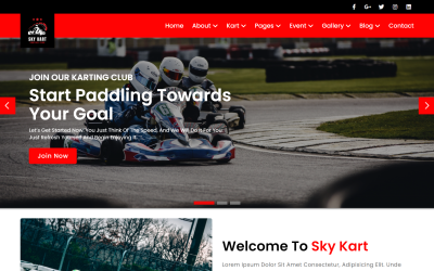 Шаблон Sky Kart - Шаблон сайта картинг-клуба 