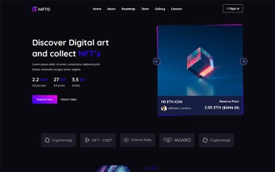 Шаблон Nifto - HTML-шаблон NFT Creator