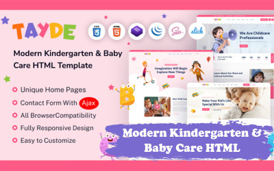 Шаблон Tayde - HTML-шаблон современного детского сада и ухода за ребенком