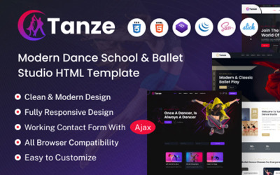 Шаблон Tanze - Танцевальная школа и балетная студия