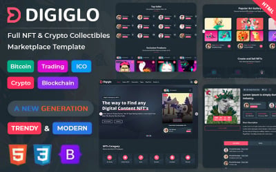 Шаблон Digiglo — -шаблон NFT Collectibles Marketplace