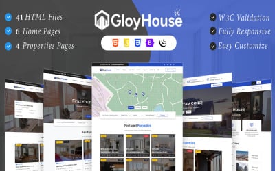 Шаблон GloryHouse - HTML-шаблон недвижимости и недвижимости