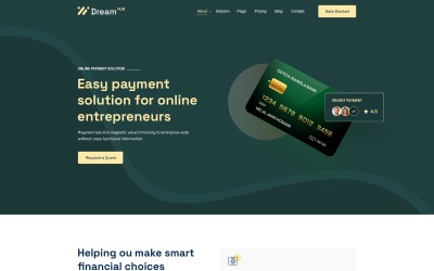 Шаблон Dreamhub - -шаблон платежного решения-компании