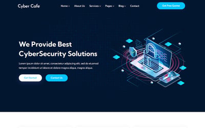 Шаблон Cybercafe - шаблон   службы кибербезопасности