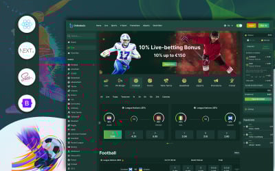Шаблон Onlinebets - Сайт спортивных онлайн-ставок React Next JS Template