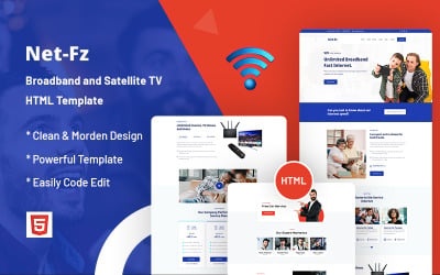 Шаблон Netfz - это шаблон  для Интернета, широкополосного доступа и спутникового телевидения.