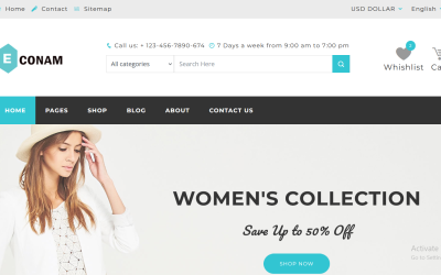 Шаблон Econam - адаптивный шаблон электронной коммерции Html5