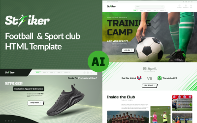 Шаблон Striker -  HTML-шаблон  футбольного и спортивного клуба