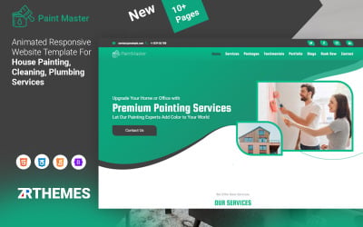 Шаблон Paint Master - Шаблон сайта малярной компании и подрядчика