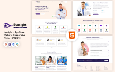 Шаблон Зрение - HTML-шаблон  по уходу за глазами