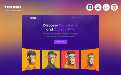 Шаблон Temago — шаблон начальной загрузки целевой страницы html5 nft