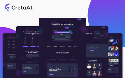 Шаблон CretaAI — HTML-шаблон целевой страницы AI Writer & Copywriting