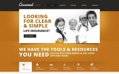 Шаблон Страховой отзывчивый шаблон веб-  