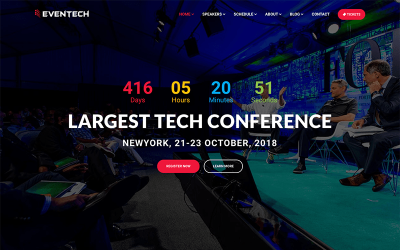 Шаблон Eventech - Шаблон сайта мероприятия конференции 